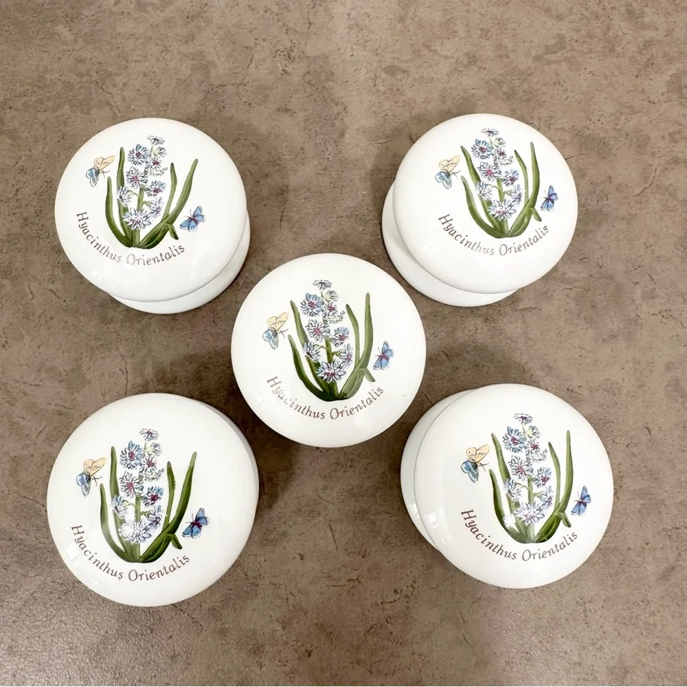 13 Ceramic Portmeirion Botanic Garden Dresser Knobs Pulls Hyacinthus Orientalis